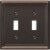 Amerelle® Chelsea Double Toggle Wall Plate - Aged Bronze Perspective: front
