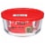 Pyrex® Covered Round Storage Dish - Clear/Red Perspective: front