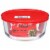 Pyrex® Covered Round Storage Dish - Clear/Red Perspective: front