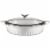 CorningWare 4 Qt. White Cast Aluminum Braiser Baking Dish with Lid 1143454 Perspective: front