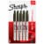 Sharpie® Permanent Markers, Fine Point, Black, 5 Count Perspective: front