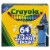 Crayola Crayons w/Built-in Sharpener Washable 64/PK Assorted 523287 Perspective: front