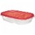 Rubbermaid® TakeAlongs® Divided Rectangle Food Storage Containers - Clear/Red Perspective: front