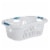 Rubbermaid 2.1 Bushel Large Hip-Hugger Portable Plastic Laundry Basket, White Perspective: front