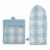 Dii Buffalo Check Ktichen Textiles, Om 13X6" Ph 9X8", White & Light Blue, 2 Pieces Perspective: front