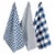Design Imports Z02392 Assorted Navy & Off White Dishtowel - Set of 3 Perspective: front