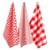 Design Imports Z02404 Assorted Red & White Dishtowel - Set of 3 Perspective: front