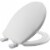 Mayfair Slow Close Round White Plastic Toilet Seat Perspective: front