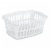 Sterlite Rectangular Bushel Laundry Basket - White Perspective: front