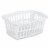 Sterlite Rectangular Bushel Laundry Basket - White Perspective: front