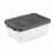 Sterilite 16 Quart Clear Plastic Stacking Storage Container Box with Gray Lid Perspective: front