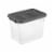 Sterilite 30 Qt Clear Plastic Stackable Storage Container Bin w/ Grey Latch Lid Perspective: front