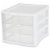 Sterilite ClearView 3-Drawer Countertop Unit - White/Clear Perspective: front
