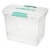 Sterilite ShowOffs Large Storage Box with Lid - Clear/Aqua Blue Perspective: front