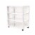 Homz Plastic 3 Clear Drawer Small Rolling Storage Container Tower, White Frame Perspective: front
