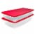 Homz 41Qt Clear Plastic Holiday Storage Container with Red Snap Lock Lid, 2 Pk Perspective: front