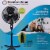 16" Pedestal Fan Black Perspective: front