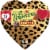 Valentine's Day Cheetah Heart Assorted Milk & Dark Chocolate Candy Gift Box Perspective: front