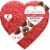 RUSSELL STOVER Valentine's Day Satin Heart Pecan Delights Milk Chocolate Candy Gift Box Perspective: front