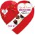 RUSSELL STOVER Valentine's Day Fabric Heart Milk, Dark & White Chocolate Truffle Candy Gift Box Perspective: front