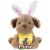 RUSSELL STOVER Easter Coco the Love Pup Plush with Solid Milk Chocolate Easter Bunny Perspective: front