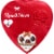 Russell Stover Assorted Milk & Dark Chocolates Red Foil Heart Valentine Candy Gift Box Perspective: front