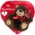 Valentine's Day Plush Bear with Red Foil Heart Assorted Milk & Dark Chocolate Candy Gift Box Perspective: front
