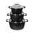 Granite Stone Non-Stick Nesting Pots - Black Perspective: front