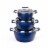 Granite Stone Blue Non-Stick Nesting Pots Perspective: front