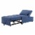 Linon Boone Upholstered Convertible Sofa Bed in Blue Perspective: front