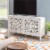 Linon Micah Two Door Wood Cabinet in Washed White Perspective: front