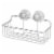 iDesign Metro Aluminum Turn-N-Lock Suction Basket - Silver Perspective: front