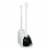 iDesign Una Slim Toilet Bowl Brush and Plunger Set With Holder - White Perspective: front