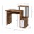ACME Lyphre Wooden Top Computer Desk in Weathered Oak and Black Perspective: front