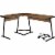 ACME Carver Wooden Top Computer Desk with Computer Holder in Black and Oak Perspective: front