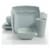 Gibson Home 16 Piece Square Melamine Dinnerware Set Plates, Bowls, & Cups, Mint Perspective: front