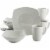 Gibson Zen Buffetware 12 Piece Square Dinnerware Plate, Bowl, & Mug Set, White Perspective: front