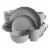 Gibson Home Rockaway Round Stoneware Dinnerware, Service for 4, Grey w/ Gold Rim Perspective: front