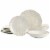Martha Stewart Wood Pattern Stoneware Dinnerware Set - Off-White Perspective: front