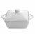 Martha Stewart White Stoneware Casserole Dish with Lid Perspective: front