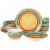 Gibson Home Rainbow 12 Piece Hand-Painted Stoneware Dinnerware Set - Yellow Perspective: front