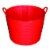 Little Giant FT11RED 11 Gal. Heavy Duty Farm Bucket Rubber Flex Tub with Handles Perspective: front