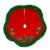 Christmas Holly Leaf And Bow Tree Skirt Red Green Glittered Leaves H5244 Perspective: front