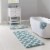 Madison Park Bittman Reversible High Pile Tufted Bath Rug Aqua 21x34 Perspective: front