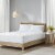 Clean Spaces Casual Polyester Allergen Barrier Mattress Pad in White LCN16-0018 Perspective: front