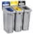 Rubbermaid Commercial Slim Jim Recycling Station - Black, Blue, Yellow - 1 Each Perspective: front