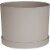 Bloem Mathers Garden Planter w/Saucer Tray Pebble Stone Beige, White, 6 Perspective: front