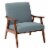 Davis Chair in Klein Sea Blue Fabric with Medium Espresso Frame Perspective: front
