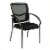 ProGrid Black Visitors Chair with Arms and Titanium Finish Fabric Seat Perspective: front