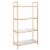 Alios Bookcase in White Gloss finish with Rose Gold Chrome Plated Base Perspective: front